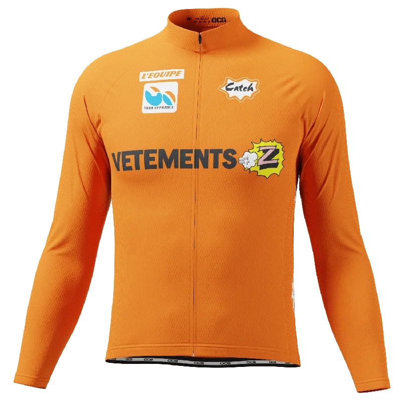 Men's Sustainable Organic Cotton Rugby Jerseys for Eco - Conscious Sports EnthusiastsMen's Retro Vetements Team Z Orange Long Sleeve Cycling Jersey Men's Sustainable Organic Cotton Rugby Jerseys for Eco - Conscious Sports EnthusiastsMen's Retro Vetements Team Z Orange Long Sleeve Cycling Jersey