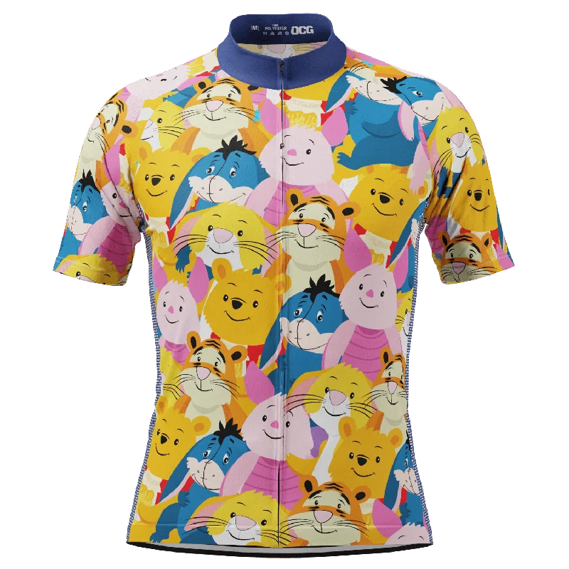 Men's Custom - Printed Baseball Jerseys with Player Names and Numbers for Personalized StyleMen's Winnie The Pooh Characters Mashup Short Sleeve Cycling Jersey Men's Custom - Printed Baseball Jerseys with Player Names and Numbers for Personalized StyleMen's Winnie The Pooh Characters Mashup Short Sleeve Cycling Jersey