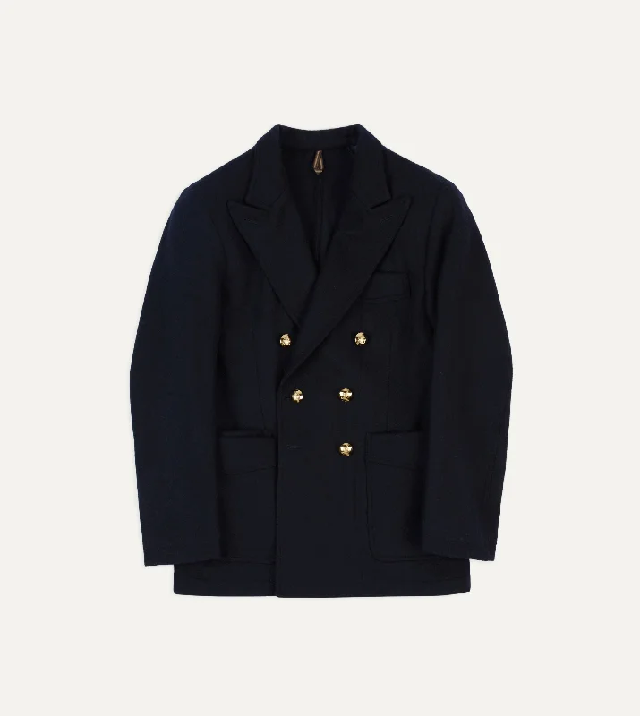 Slim Fit Men's Navy Blue Wool Blazer for a Classic and Professional LookNavy Melton Wool Games Blazer Mk. III Slim Fit Men's Navy Blue Wool Blazer for a Classic and Professional LookNavy Melton Wool Games Blazer Mk. III