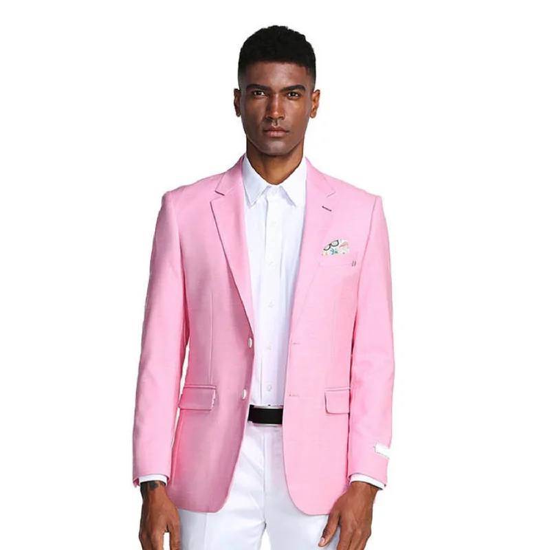 Men's Patterned Checkered Cotton Blazer in Multicolor for a Stylish and Trendy AppearanceOceanic Outfits Collection: Pink Solid Color Slim Fit Blazer Men's Patterned Checkered Cotton Blazer in Multicolor for a Stylish and Trendy AppearanceOceanic Outfits Collection: Pink Solid Color Slim Fit Blazer