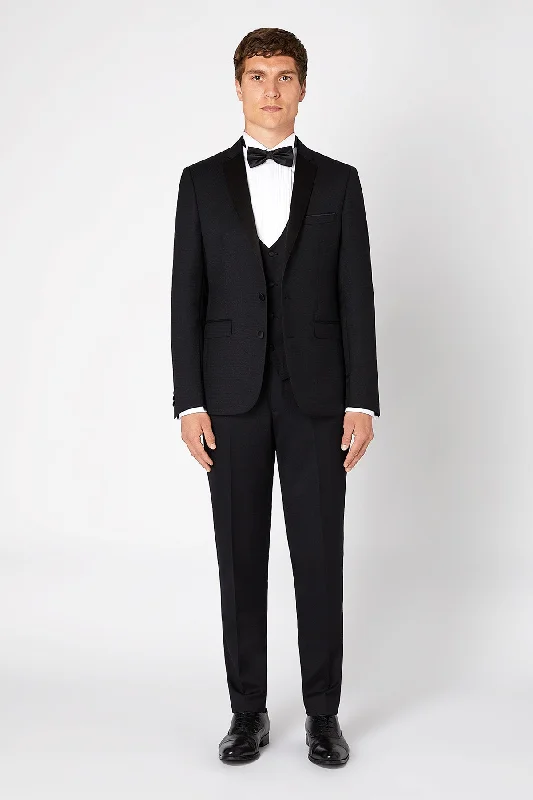 Men's Patterned Checkered Cotton Blazer in Multicolor for a Stylish and Trendy AppearanceRemus Black Tuxedo 2PC Men's Patterned Checkered Cotton Blazer in Multicolor for a Stylish and Trendy AppearanceRemus Black Tuxedo 2PC