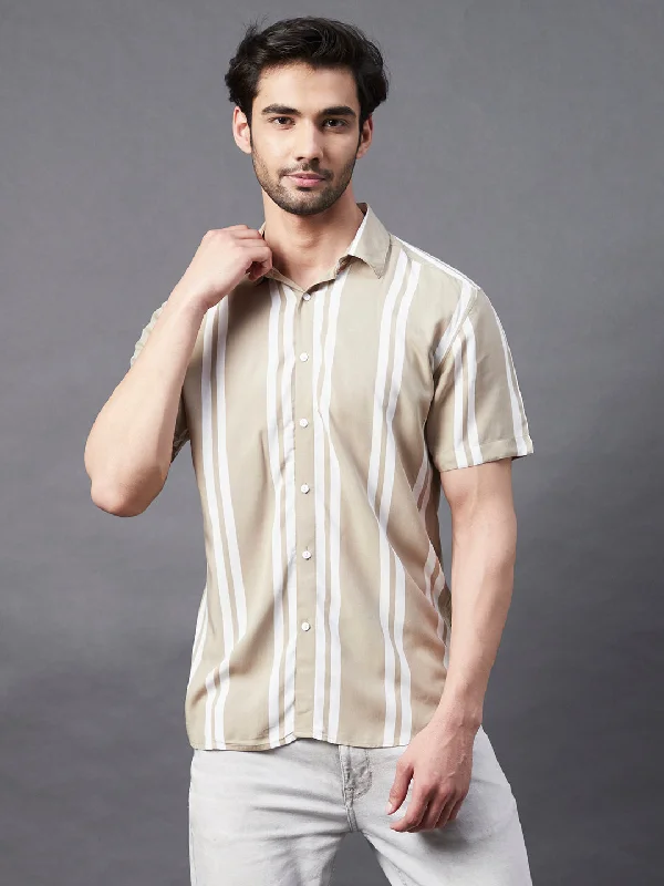 Vertical Stripe Rayon Shirt