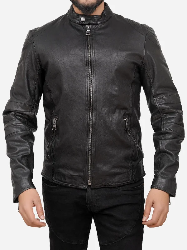 Men jackets with a hidden interior pocket for secure storageRoman Sheepskin Leather Biker Jacket Men jackets with a hidden interior pocket for secure storageRoman Sheepskin Leather Biker Jacket