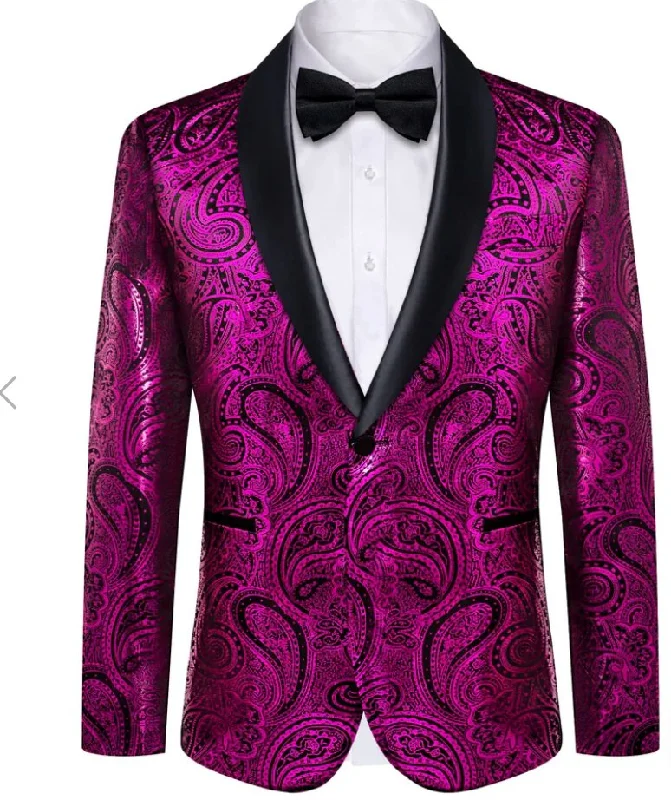 Men's Metallic - Trimmed Blazer in Silver for a Glamorous and Eye - Catching Party AttireSimon Von Men's Shawl Collar Suit Byzantine Purple Paisley Silk Mens Slim Fit Business Suit XX-4011 Men's Metallic - Trimmed Blazer in Silver for a Glamorous and Eye - Catching Party AttireSimon Von Men's Shawl Collar Suit Byzantine Purple Paisley Silk Mens Slim Fit Business Suit XX-4011