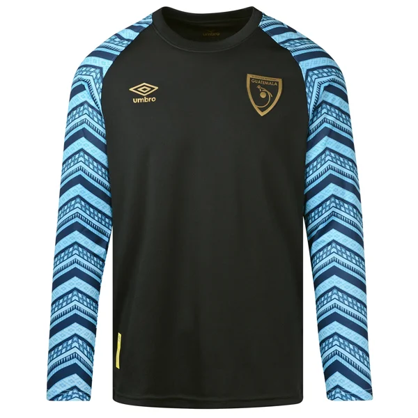 Men's Retro Soccer Jerseys of Famous Clubs from the 90s for Nostalgic Football EnthusiastsUmbro Guatemala Long Sleeve Prematch Jersey 23/24 (Black/Blue/Gold Men's Retro Soccer Jerseys of Famous Clubs from the 90s for Nostalgic Football EnthusiastsUmbro Guatemala Long Sleeve Prematch Jersey 23/24 (Black/Blue/Gold