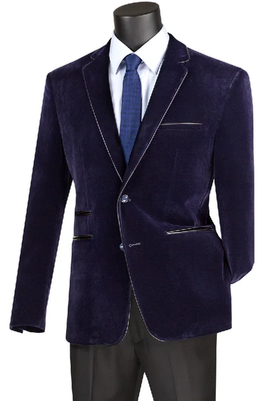Men's Double - Breasted Velvet Blazer in Burgundy for a Sophisticated Evening OutfitVelourfy Collection: Navy Velvet with Faux Leather Trim Single Breasted Slim Fit Blazer Men's Double - Breasted Velvet Blazer in Burgundy for a Sophisticated Evening OutfitVelourfy Collection: Navy Velvet with Faux Leather Trim Single Breasted Slim Fit Blazer