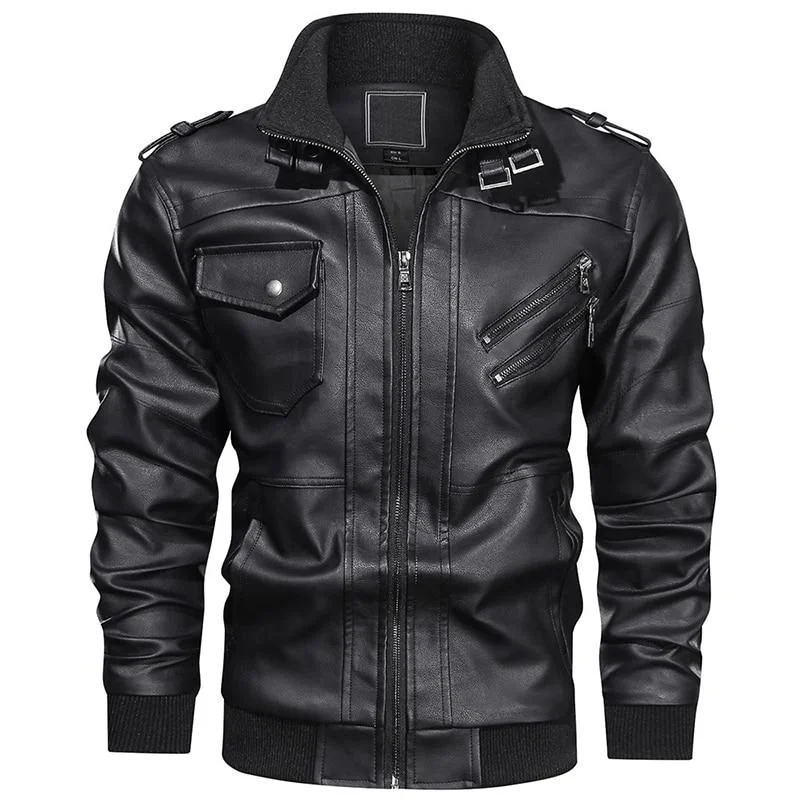 Down - filled men jackets in bright colors for winter fashionVintage Casual Men's Synthetic Leather Multi Pockets Motorcycle Biker Jackets Down - filled men jackets in bright colors for winter fashionVintage Casual Men's Synthetic Leather Multi Pockets Motorcycle Biker Jackets