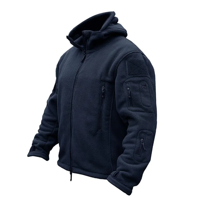Performance - driven men jackets with breathable fabric for sportsWinter Airsoft Military Fleece Tactical Thermal Hooded Jacket Coat