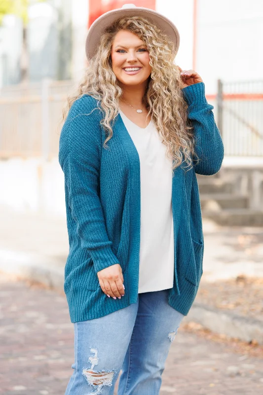 Brighter Than The Moon Cardigan, Teal