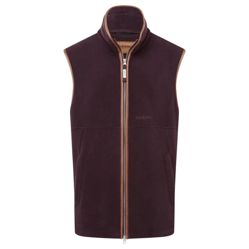 Men fleece - filled down vests for lightweight warmthSchoffel Oakham Fleece Gilet - Port Men fleece - filled down vests for lightweight warmthSchoffel Oakham Fleece Gilet - Port