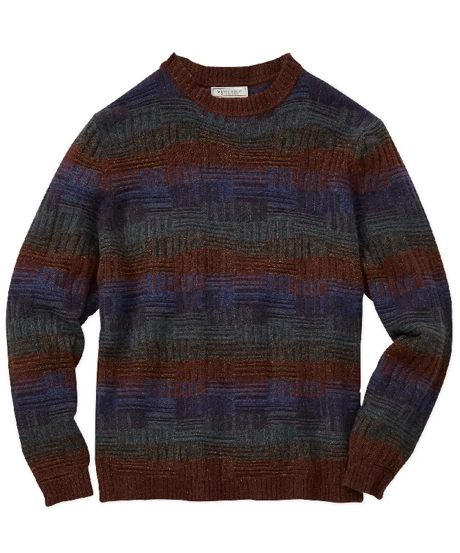 Men's Fuzzy Mohair - Blend Sweater in Light Pink for a Soft and Stylish LookPlaited Dominos Crew Sweater Men's Fuzzy Mohair - Blend Sweater in Light Pink for a Soft and Stylish LookPlaited Dominos Crew Sweater