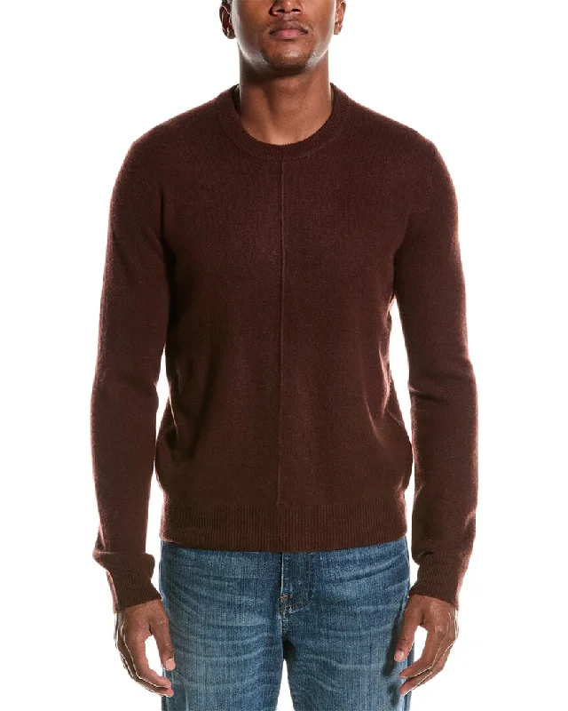 Men's Zip - Up Fleece - Lined Sweater in Black with Thumbholes for Outdoor Winter ActivitiesATM Anthony Thomas Melillo Exposed Seam Cashmere Crewneck Sweater