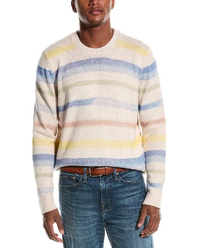 Men's Sequined Trimmed Sweater in Gold for a Glamorous New Year's PartyATM Anthony Thomas Melillo Painted Stripe Cashmere-Blend Crewneck Sweater Men's Sequined Trimmed Sweater in Gold for a Glamorous New Year's PartyATM Anthony Thomas Melillo Painted Stripe Cashmere-Blend Crewneck Sweater