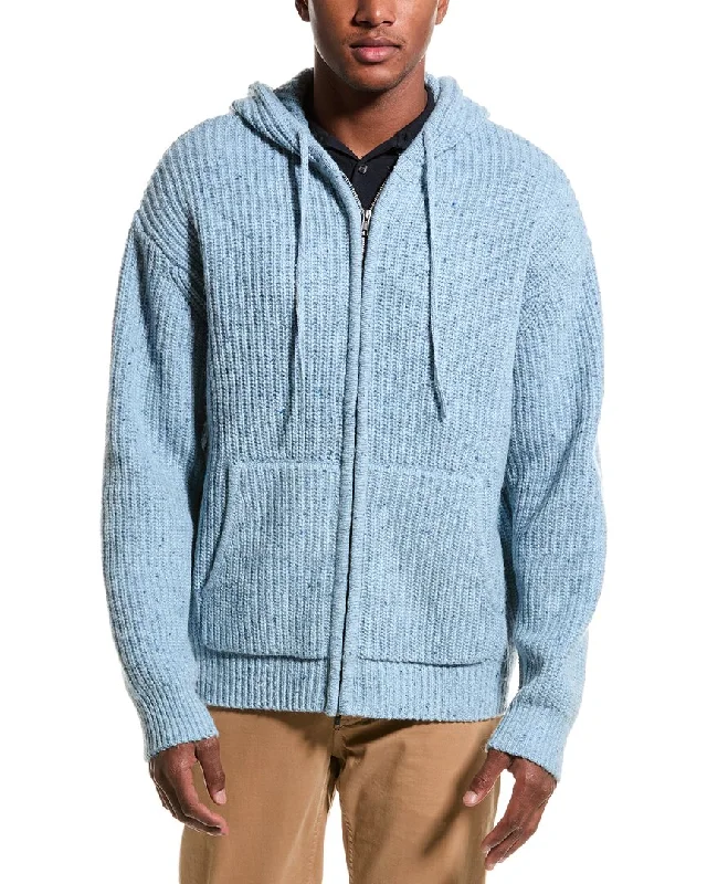 Slim Fit Men's Long - Sleeve Cotton - Linen Blend Sweater in Beige for a Summer Casual LookATM Anthony Thomas Melillo Zip Wool & Alpaca-Blend Cardigan