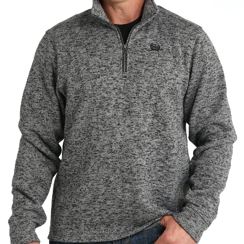 Men's Sequined Trimmed Sweater in Gold for a Glamorous New Year's PartyCinch Men's Logo Quarter Zip Pullover Sweater in Grey Men's Sequined Trimmed Sweater in Gold for a Glamorous New Year's PartyCinch Men's Logo Quarter Zip Pullover Sweater in Grey