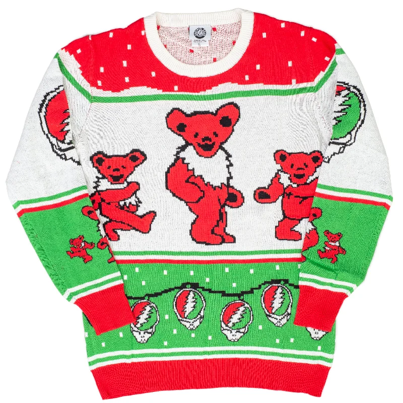 Men's Chunky Knit Fair Isle Patterned Wool Sweater in Multicolor for a Festive Holiday OutfitClassic Grateful Dead Dancing Bears Ugly Christmas Sweater Men's Chunky Knit Fair Isle Patterned Wool Sweater in Multicolor for a Festive Holiday OutfitClassic Grateful Dead Dancing Bears Ugly Christmas Sweater