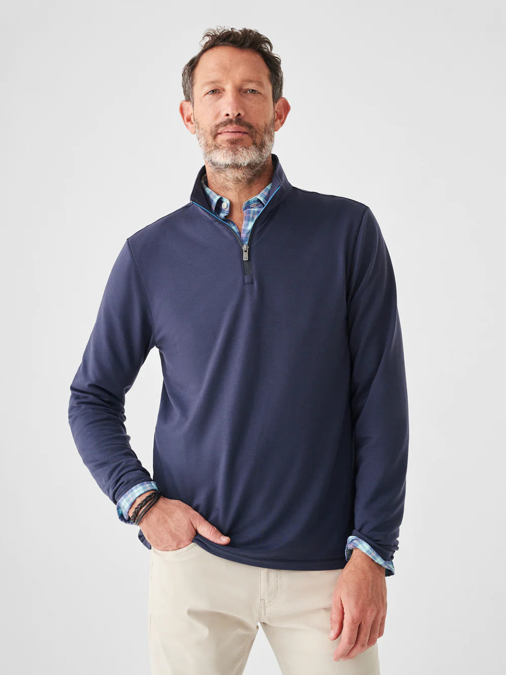 Athletic Fit Men's Moisture - Wicking Polyester Pullover in Neon Green for WorkoutsFaherty Movement Quarter Zip Pullover Sweater - Blue Nights* Athletic Fit Men's Moisture - Wicking Polyester Pullover in Neon Green for WorkoutsFaherty Movement Quarter Zip Pullover Sweater - Blue Nights*
