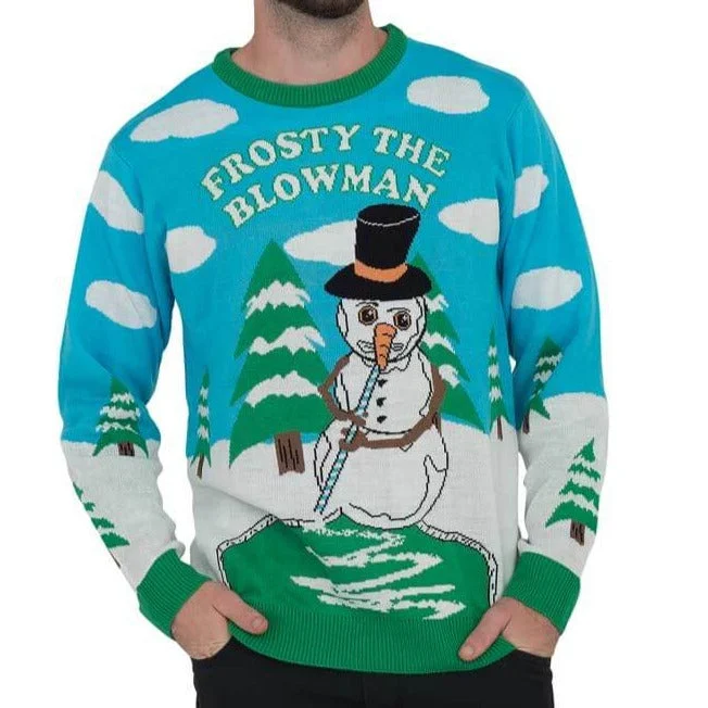 Men's Cable - Knit Sweater Dress in Gray for a Unique and Comfortable One - Piece OptionFrosty the Blowman Snowman Ugly Christmas Sweater Men's Cable - Knit Sweater Dress in Gray for a Unique and Comfortable One - Piece OptionFrosty the Blowman Snowman Ugly Christmas Sweater