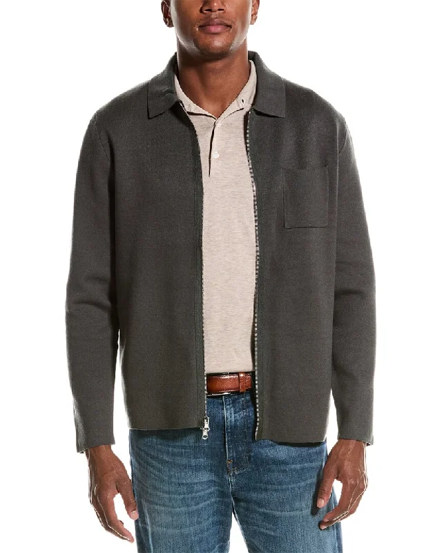 Plus Size Men's V - Neck Cashmere - Blend Sweater in Navy with Ribbed Trim for a Classic StyleIndustry Collared Full Zip Sweater Plus Size Men's V - Neck Cashmere - Blend Sweater in Navy with Ribbed Trim for a Classic StyleIndustry Collared Full Zip Sweater