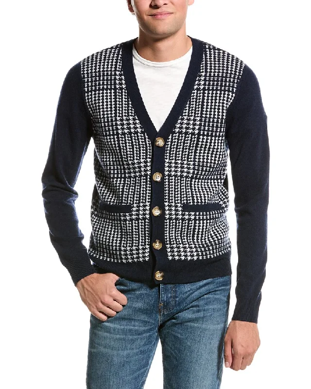 Plus Size Men's V - Neck Cashmere - Blend Sweater in Navy with Ribbed Trim for a Classic StyleKier + J Wool & Cashmere-Blend Cardigan Plus Size Men's V - Neck Cashmere - Blend Sweater in Navy with Ribbed Trim for a Classic StyleKier + J Wool & Cashmere-Blend Cardigan