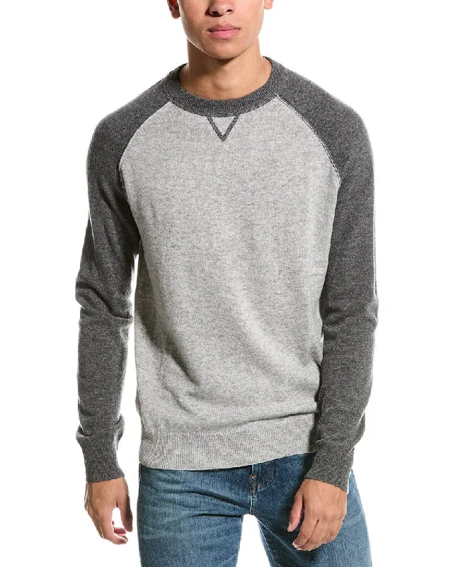 Men's Embroidered Floral Patterned Silk - Blend Sweater in Cream for a Spring - Inspired LookKier+J Wool & Cashmere-Blend Crewneck Baseball Sweater Men's Embroidered Floral Patterned Silk - Blend Sweater in Cream for a Spring - Inspired LookKier+J Wool & Cashmere-Blend Crewneck Baseball Sweater