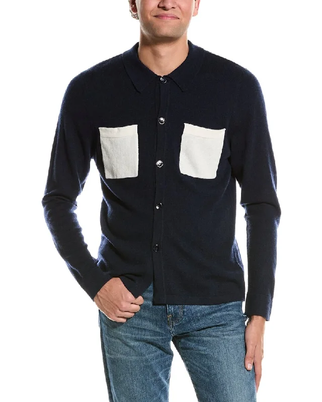Men's Sequined Trimmed Sweater in Gold for a Glamorous New Year's PartyKier + J Wool & Cashmere-Blend Overshirt Men's Sequined Trimmed Sweater in Gold for a Glamorous New Year's PartyKier + J Wool & Cashmere-Blend Overshirt