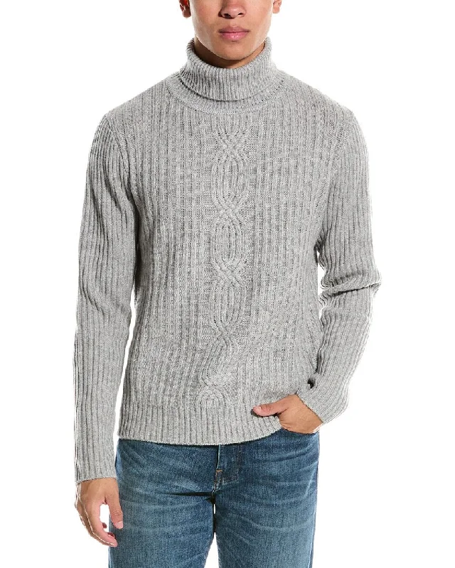 Regular Fit Men's Heathered Knit Sweater in Charcoal for a Laid - Back Weekend LookKier+J Wool & Cashmere-Blend Turtleneck Sweater Regular Fit Men's Heathered Knit Sweater in Charcoal for a Laid - Back Weekend LookKier+J Wool & Cashmere-Blend Turtleneck Sweater