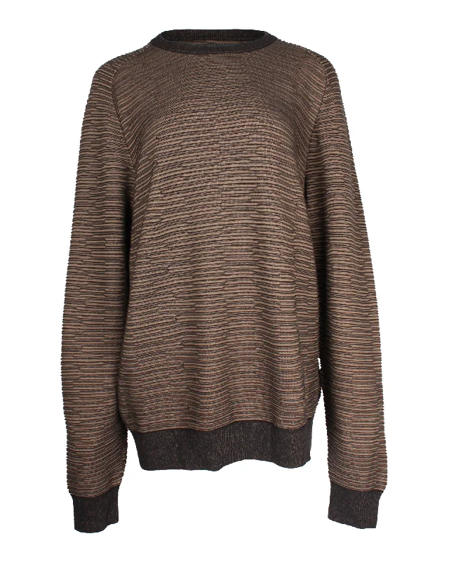 Plus Size Men's Distressed Denim - Look Sweater in Blue for a Trendy and Edgy StyleLouis Vuitton Oversized Stripe Sweater in Brown Cotton Plus Size Men's Distressed Denim - Look Sweater in Blue for a Trendy and Edgy StyleLouis Vuitton Oversized Stripe Sweater in Brown Cotton