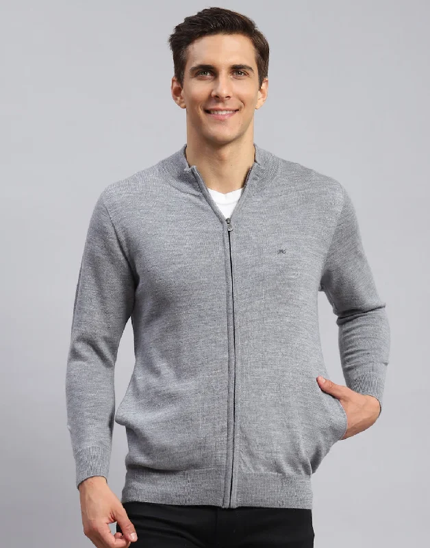 Men's Fuzzy Mohair - Blend Sweater in Light Pink for a Soft and Stylish LookMen Grey Solid Stand Collar Full Sleeve Pullover Men's Fuzzy Mohair - Blend Sweater in Light Pink for a Soft and Stylish LookMen Grey Solid Stand Collar Full Sleeve Pullover