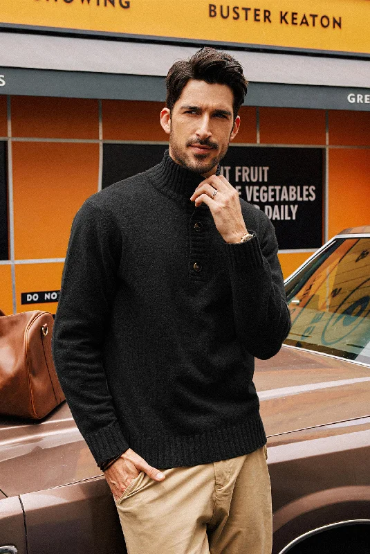 Plus Size Men's Puffer - Style Pullover in Black for Maximum Warmth and StyleMen Stand Collar Sweater Long Sleeve Ribbed Cuff Pullover Jumper Plus Size Men's Puffer - Style Pullover in Black for Maximum Warmth and StyleMen Stand Collar Sweater Long Sleeve Ribbed Cuff Pullover Jumper