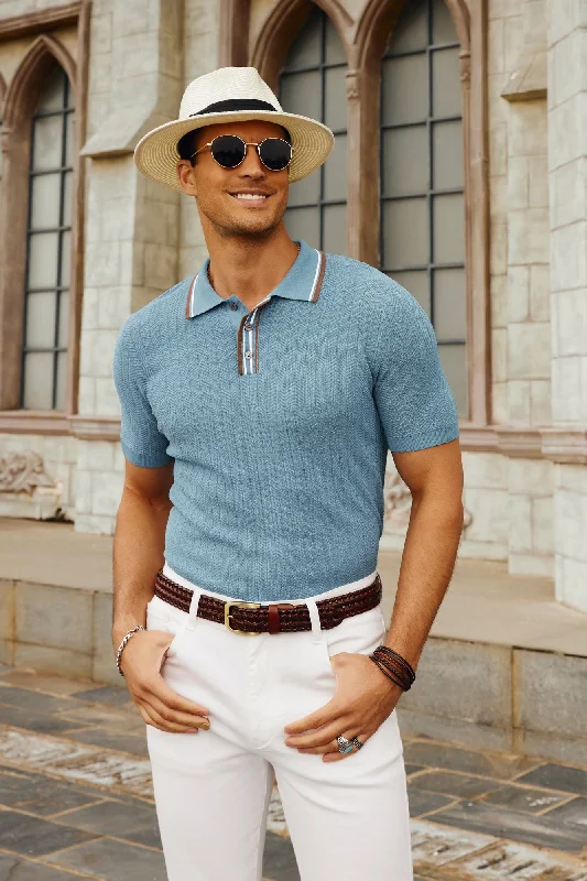 Tall Men's Longline Pullover in Gray for a Relaxed and Fashionable LookMens Knitted Polo Shirts Short Sleeve Textured Pullover Golf Polo Pullover T Shirts Tall Men's Longline Pullover in Gray for a Relaxed and Fashionable LookMens Knitted Polo Shirts Short Sleeve Textured Pullover Golf Polo Pullover T Shirts