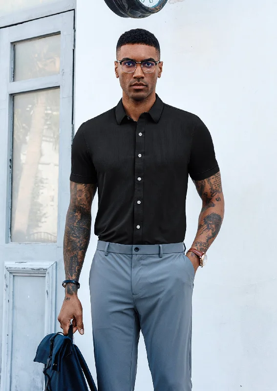 Plus Size Men's Long - Sleeve Thermal Pullover in Black for Extra Warmth in Cold WeatherMens Short Sleeve Casual Button Down Shirts 4-Way Stretch Travel Dress Shirt Plus Size Men's Long - Sleeve Thermal Pullover in Black for Extra Warmth in Cold WeatherMens Short Sleeve Casual Button Down Shirts 4-Way Stretch Travel Dress Shirt