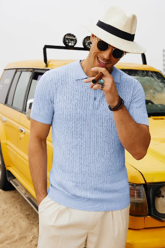 Men's Chunky Knit Wool Pullover in Dark Gray for a Cozy Winter LookMen's Short Sleeve Polo Pullover Shirts Classic Cable Knitted Golf Polo Casual Shirts Men's Chunky Knit Wool Pullover in Dark Gray for a Cozy Winter LookMen's Short Sleeve Polo Pullover Shirts Classic Cable Knitted Golf Polo Casual Shirts