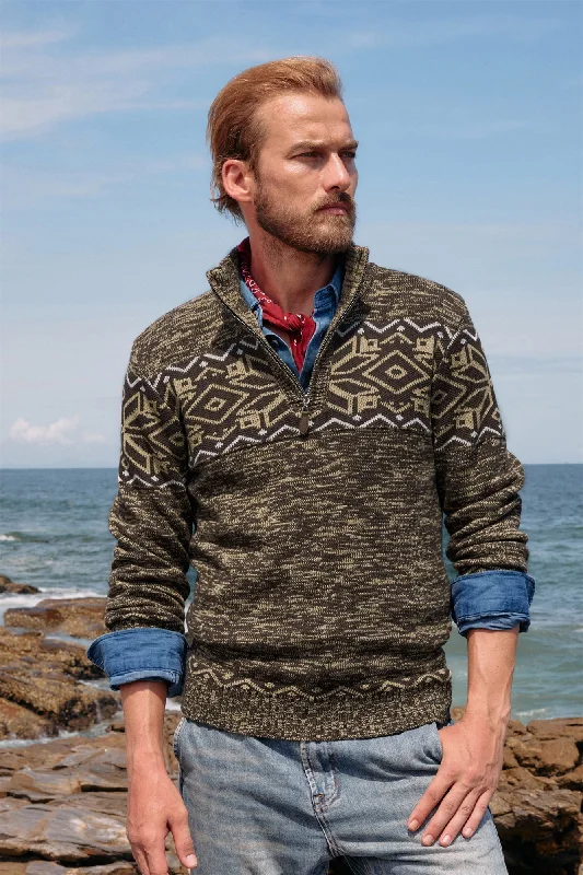 Plus Size Men's Henley - Style Pullover in Burgundy with Buttons for a Stylish and Comfortable LookMen's Sweater Mock Neck Sweater Fair Isle Pattern Pullover Sweater Brown Plus Size Men's Henley - Style Pullover in Burgundy with Buttons for a Stylish and Comfortable LookMen's Sweater Mock Neck Sweater Fair Isle Pattern Pullover Sweater Brown