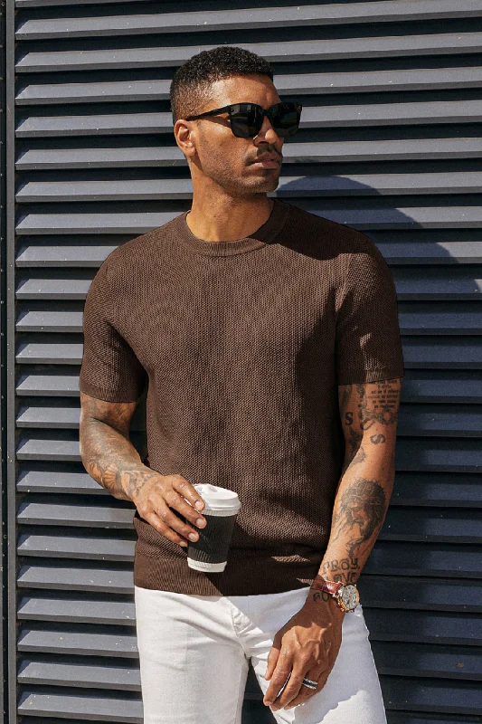 Regular Fit Men's Denim - Look Pullover in Blue for a Casual and Edgy OutfitMen's T-Shirts Casual Knit Short Sleeve Crewneck Honeycomb Waffle Solid Knitted Pullover Tees Regular Fit Men's Denim - Look Pullover in Blue for a Casual and Edgy OutfitMen's T-Shirts Casual Knit Short Sleeve Crewneck Honeycomb Waffle Solid Knitted Pullover Tees