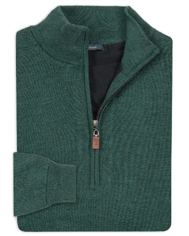 Plus Size Men's Pocket - Detail Sweater in Olive Green for a Practical and Fashionable Everyday WearItalian Merino Lined Quarter-Zip Pullover Plus Size Men's Pocket - Detail Sweater in Olive Green for a Practical and Fashionable Everyday WearItalian Merino Lined Quarter-Zip Pullover