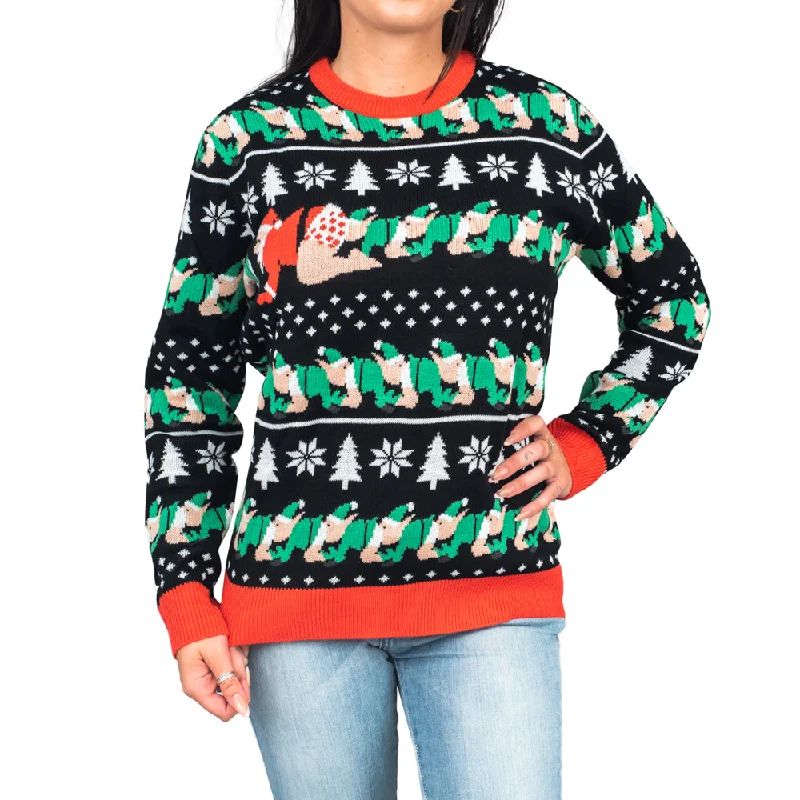 Plus Size Men's Striped Cotton - Blend Sweater in Navy and White for a Nautical - Themed VacationSanta Claus and Elfs Santapead Elves Ugly Christmas Sweater Plus Size Men's Striped Cotton - Blend Sweater in Navy and White for a Nautical - Themed VacationSanta Claus and Elfs Santapead Elves Ugly Christmas Sweater