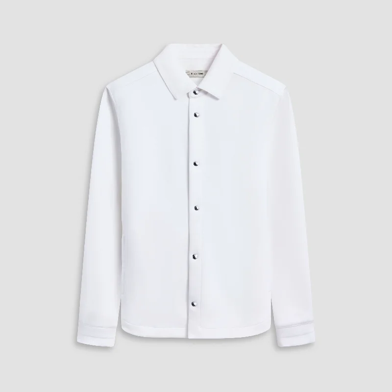 Men's Metallic - Trimmed Pullover in Silver for a Glamorous Party OutfitSoft Touch Performance Shirt Jacket Men's Metallic - Trimmed Pullover in Silver for a Glamorous Party OutfitSoft Touch Performance Shirt Jacket