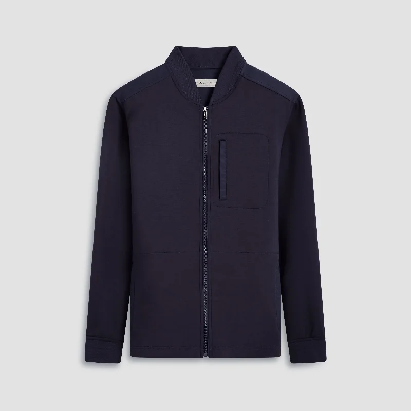 Slim Fit Men's Cotton Pullover in Navy Blue for a Classic Office AttireSoft Touch Performance Zip-Up Jacket Slim Fit Men's Cotton Pullover in Navy Blue for a Classic Office AttireSoft Touch Performance Zip-Up Jacket