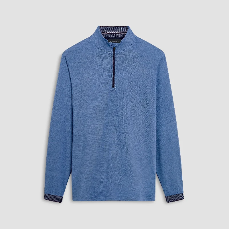 Slim Fit Men's Cotton Pullover in Navy Blue for a Classic Office AttirePerformance Quarter-Zip Pullover Slim Fit Men's Cotton Pullover in Navy Blue for a Classic Office AttirePerformance Quarter-Zip Pullover