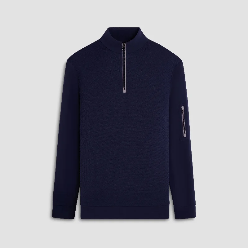 Plus Size Men's Striped Pullover in Navy and White for a Nautical - Inspired LookBeehive Quarter-Zip Pullover Plus Size Men's Striped Pullover in Navy and White for a Nautical - Inspired LookBeehive Quarter-Zip Pullover