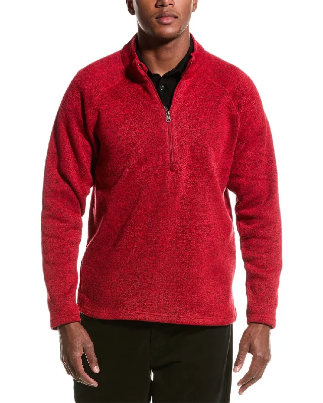 Plus Size Men's Open - Front Cardigan Sweater in Burgundy with Buttons for a Stylish LayerVintage 1946 1/4-Zip Pullover