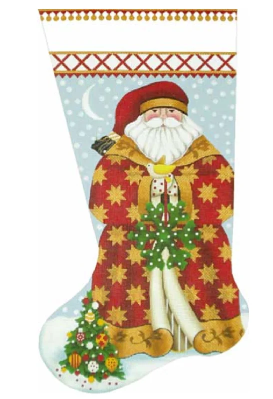 0205SS Golden Star Santa Stocking