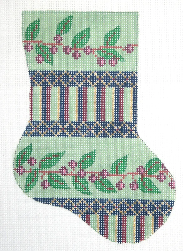 787 Green and Purple Berries Mini Sock