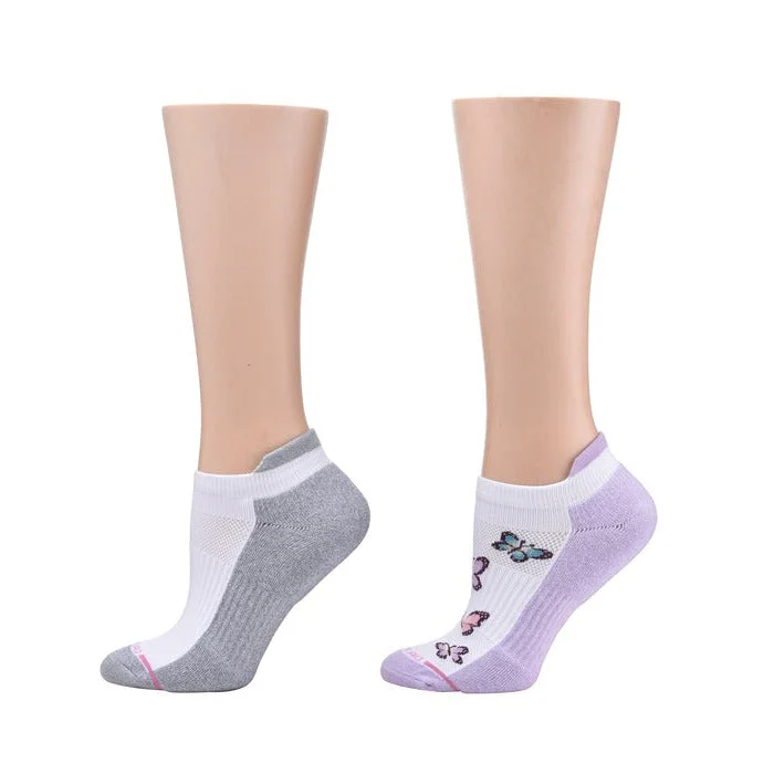 Ankle Compression Socks  | Dr Motion Socks |  Butterfly & White (2 Pack)