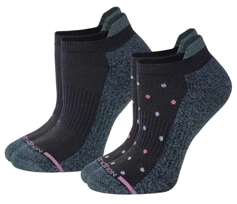 Ankle Compression Socks |Dr Motion Socks |Tri Colored Dots (2 Pack)