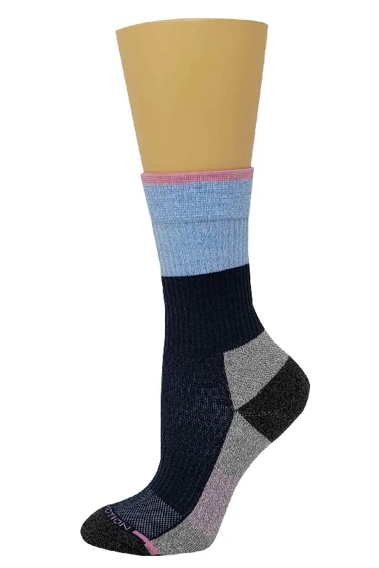 Compression Crew Socks | Color Block Half-Cushion | Dr Motion Women ( 1 Pair )