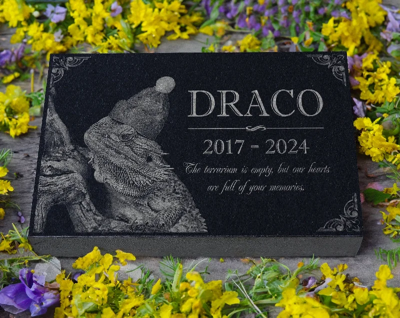 Custom Pet Photo Memorial Slab: Rabbit Garden Tribute, Horse Headstone, Reptile Burial Marker, Chicken Grave Plaque, Goat Outdoor Keepsake