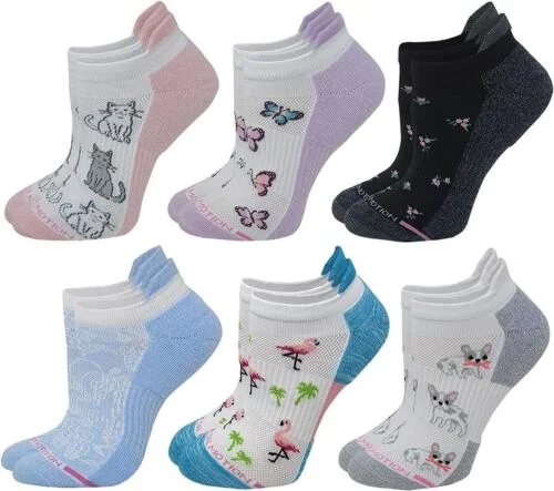 Women's Ankle Compression Socks (6 Pairs) | Assorted Prints | Dr. Motion