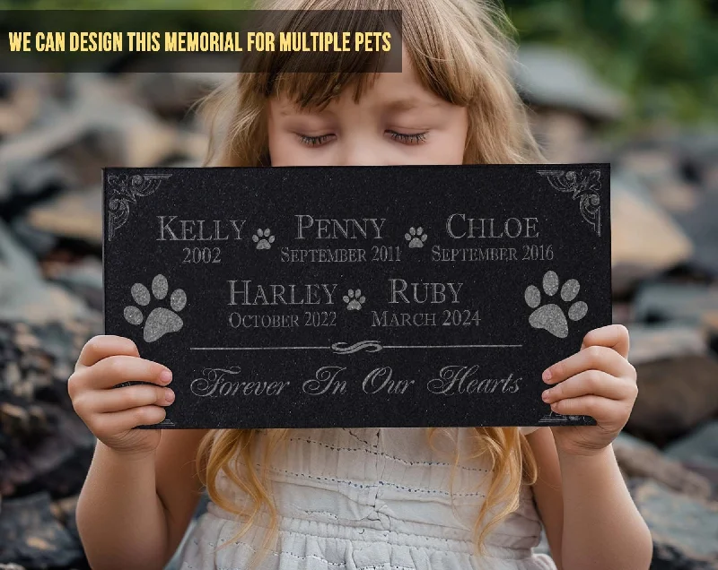 Personalized Pet Memorial Stone | Custom Grave Marker | Engraved Headstone for Cats & Dogs | Outdoor Animal Burial Monument | Pet Tombstone